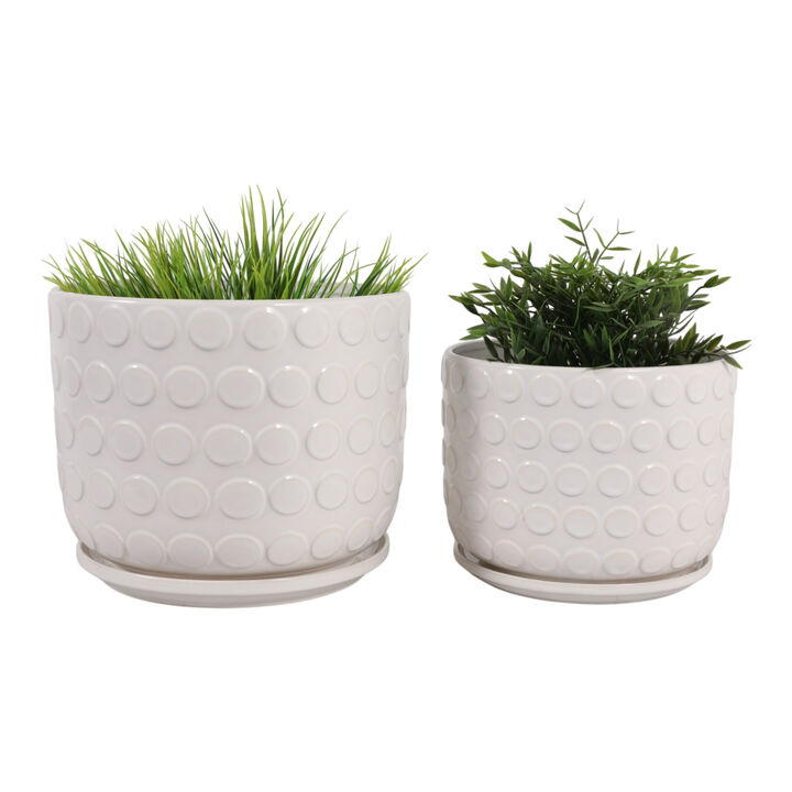 S/2 Bubbles Planter W/ Saucer
