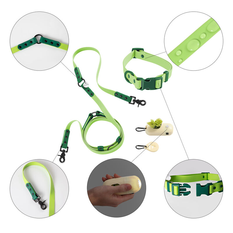 Luna Adjustable 6-in-1 Waterproof Hands-Free Leash and Collar with LED Flashlight