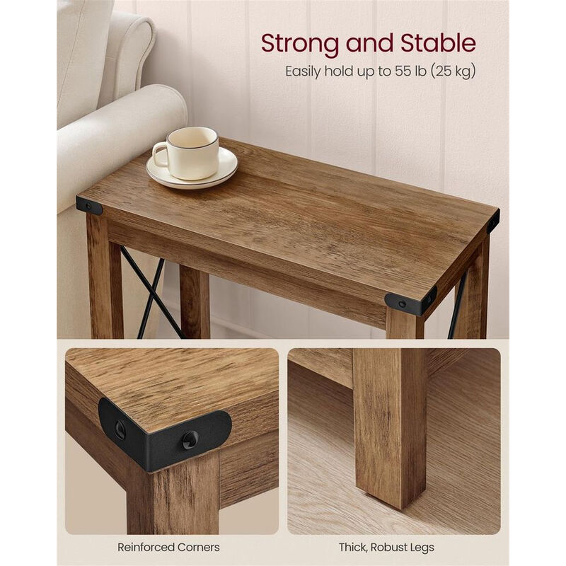 Compact Side Table with Lower Shelf &ndash; Accent Table for Storing Books, Plants or Everyday Essentials