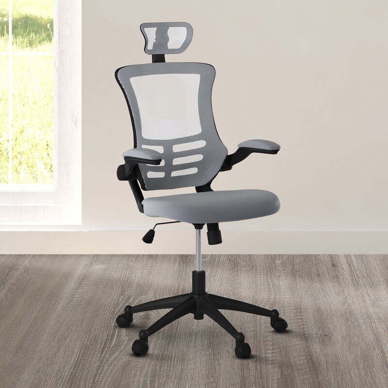 Streamdale Mesh Executive Chair with Headrest, Silver Grey