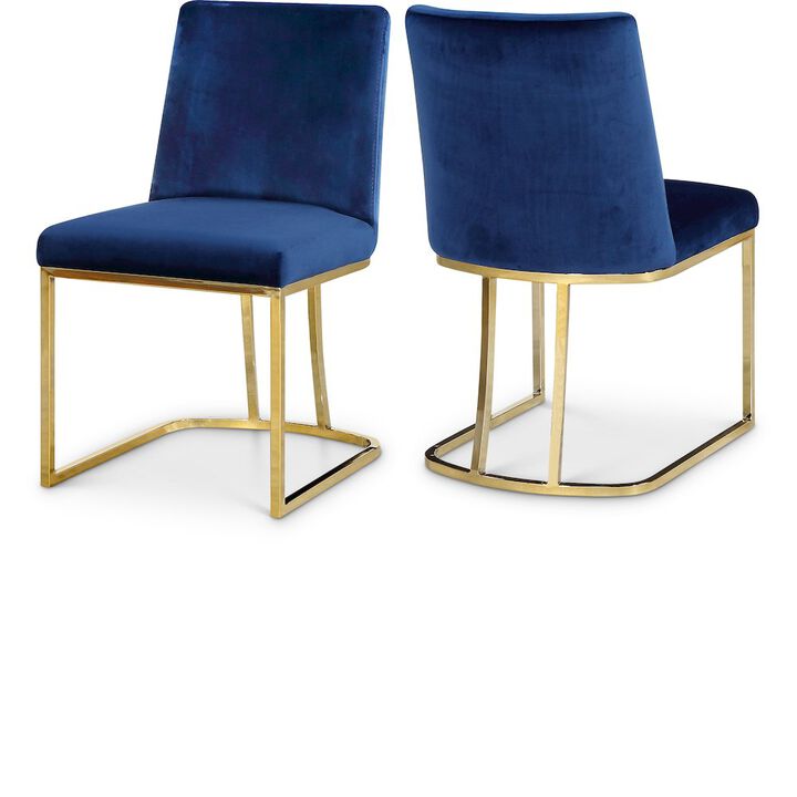 Meridian Furniture Heidi Navy Velvet Dining Chair, Set of 2