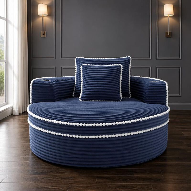 GOODSILO Round Multi-functional Memory Foam Convertible Sofa Bed Sectional Cloud Couch for Small Living Spaces, Apartments and Offices image number 2