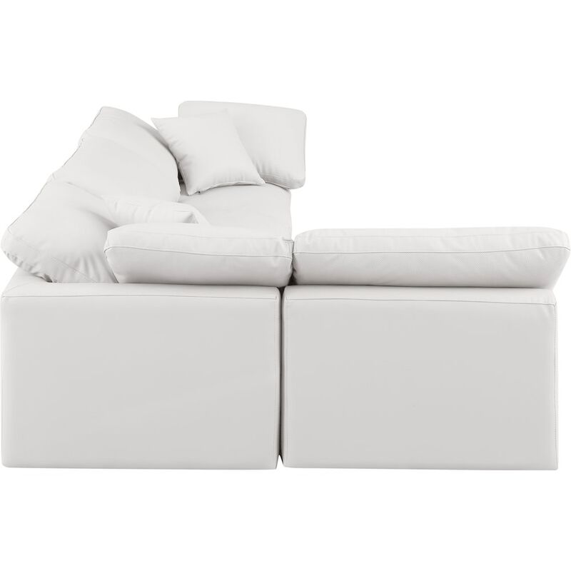 Meridian Furniture Indulge Cream Vegan Leather Modular Sectional