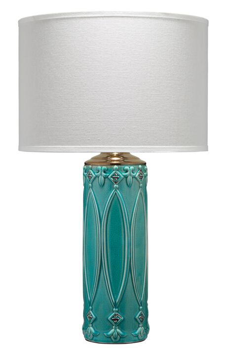 Tabitha Ceramic Table Lamp, Turquoise