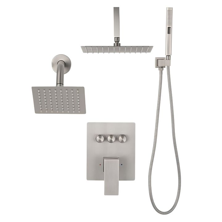 10 Inch Ceiling Mount Rainfall Shower System with Handheld Spray