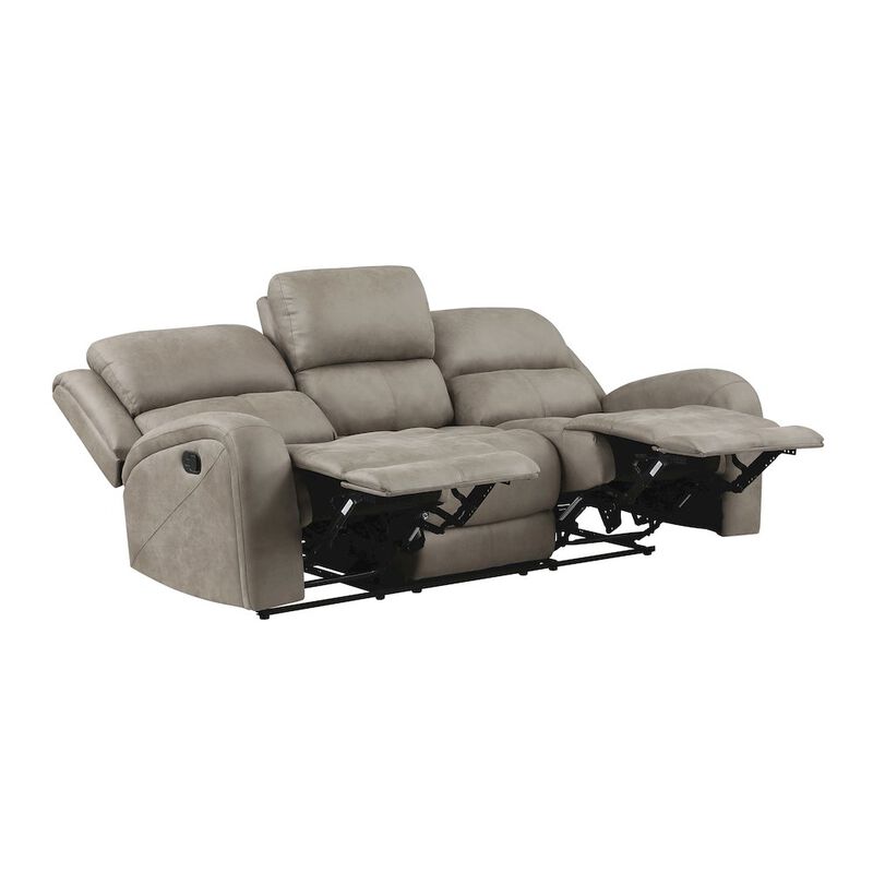 Lexicon Pagosa Microfiber Double Reclining Sofa In Brown