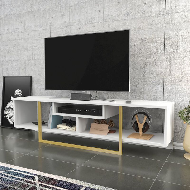 Decorotika Asal 59 Tv Stand - White Gold