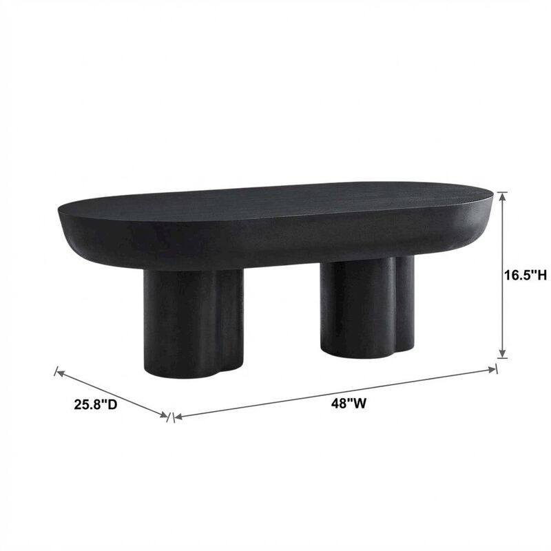 Oval Concrete Coffee Table with Modern Design and Sturdy Surface image number 2
