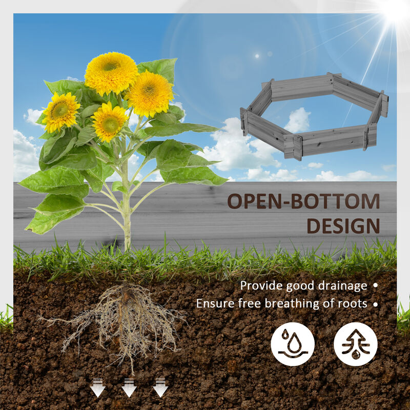 Hivvago Hexagon Raised Planter Box for Herbs and Outdoor Plants image number 3