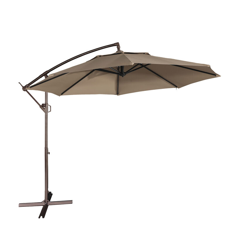 Mondawe 11ft Offset Patio Umbrella with Easy Tilt and Crank 360&deg; Rotate Patio Offset Hanging Outdoor Market Umbrella Cantilever Umbrella image number 0