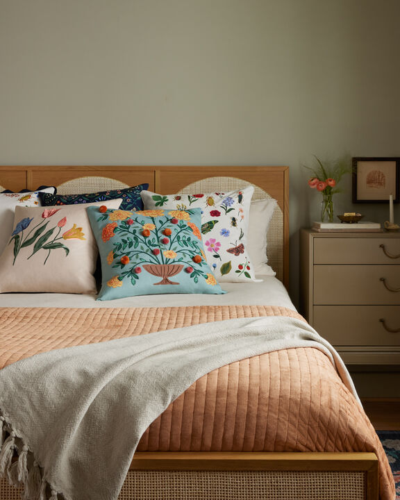 PRP0059 Tulips Multi 22''x22'' Polyester Pillow by Rifle Paper Co. × Loloi