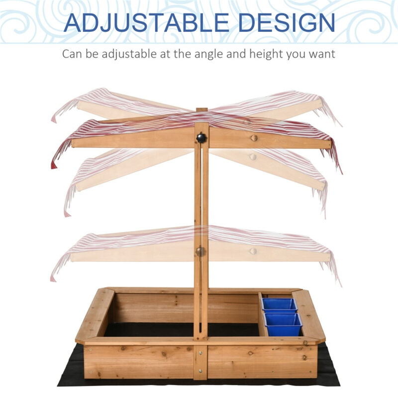 Kids Sandbox Outdoor Sand Play Pit for Backyard Fun