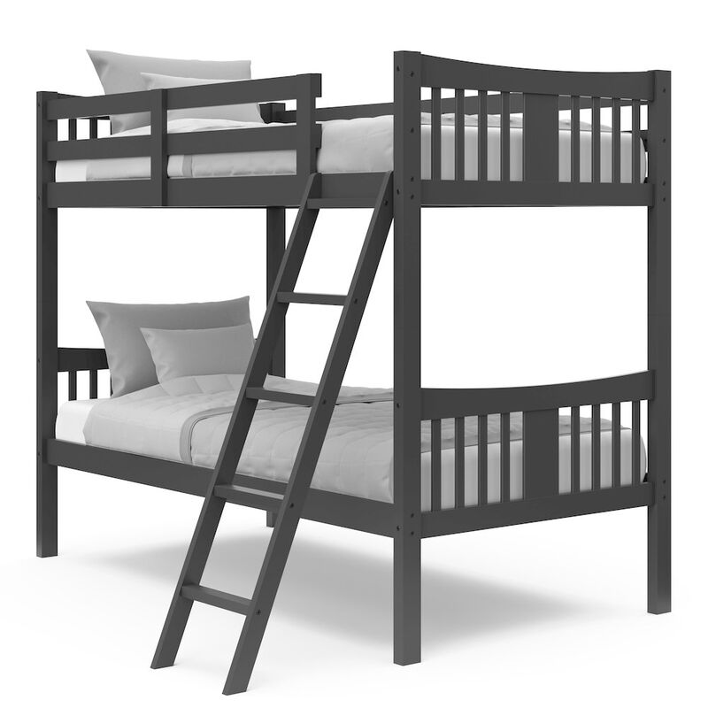 Storkcraft Caribou Twin-over-Twin Bunk Bed (Gray)