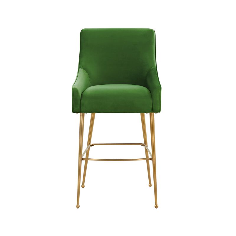 Tov Furniture Beatrix Velvet Upholstered Bar Stool - Gold Legs (Green, Bar Stool) image number 3