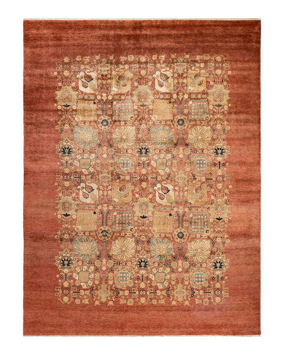 Eclectic, One-of-a-Kind Hand-Knotted Area Rug  - Pink, 8' 10" x 11' 8"