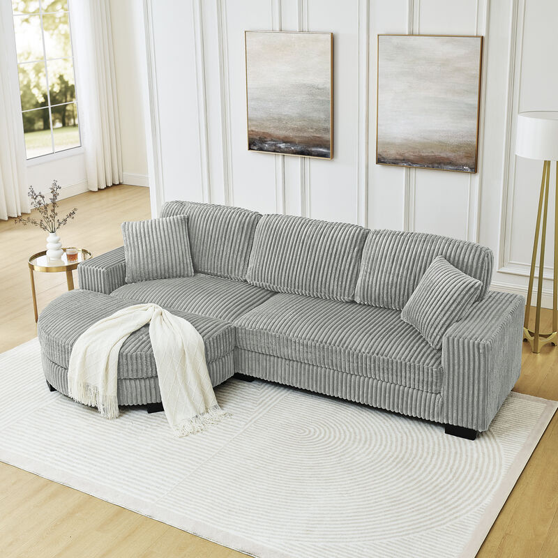Merax Convertible Loveseat Sofa Bed with Arc Footstool image number 2