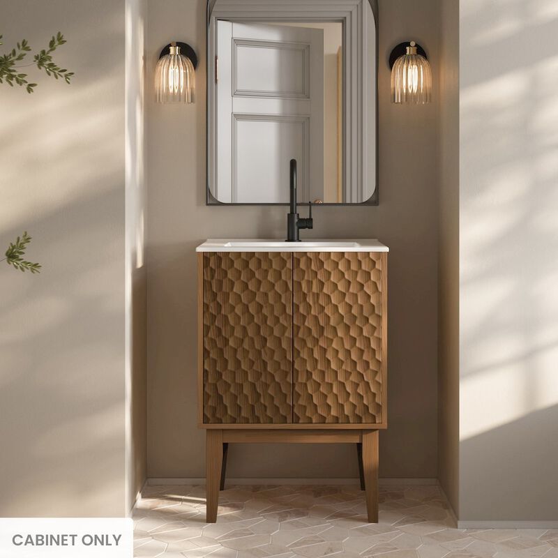 Bosse 24" Freestanding Bathroom Vanity Cabinet without Top in Brown Oak image number 1