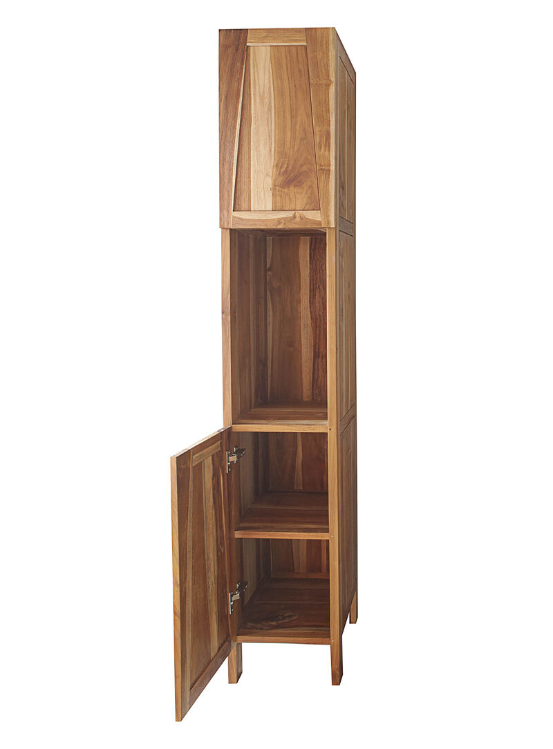EcoDecors&reg; Significado&reg; 79" Teak Wood Free Standing Linen Tower in EarthyTeak Finish image number 3
