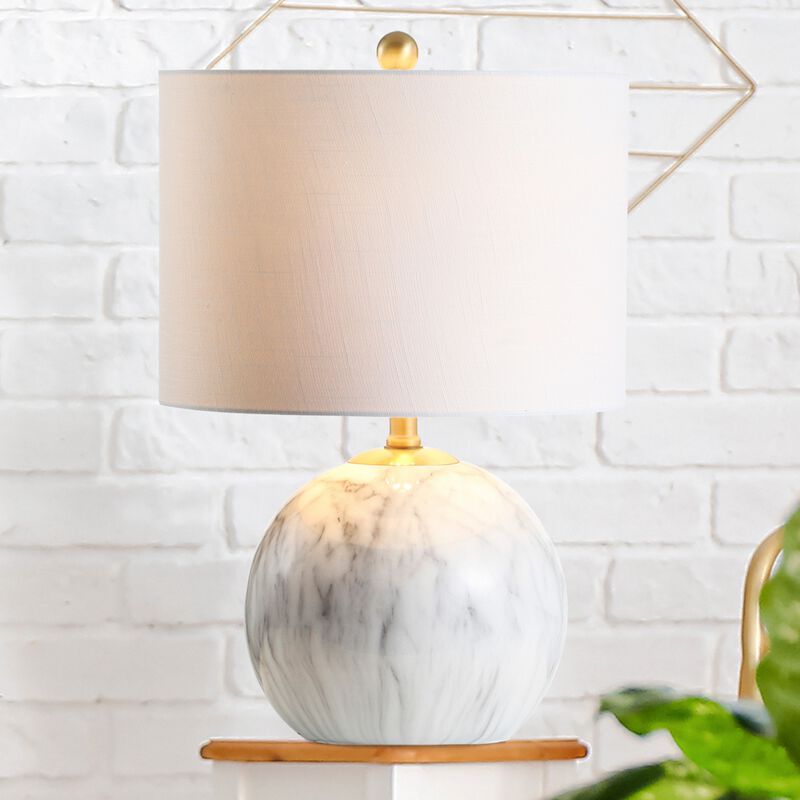 Luna Faux Marble Resin LED Table Lamp