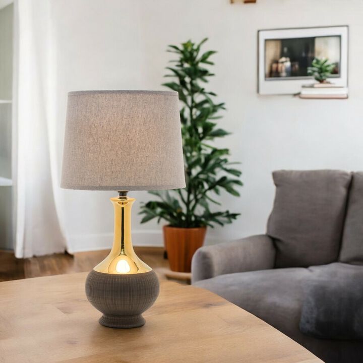 Ceramic and Linen Table Lamp Max 60W for Bedroom or Office