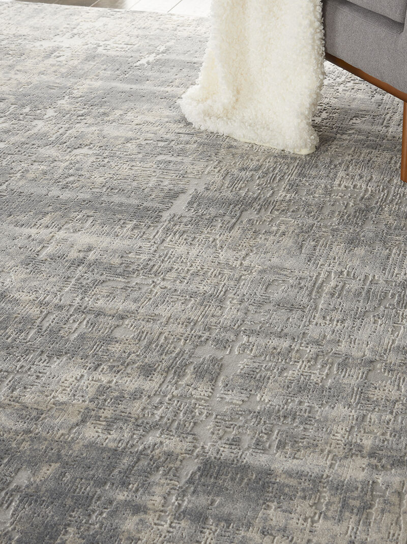 Rustic Textures RUS01 Ivory/Silver 7&rsquo;10&rdquo; x Round Rug