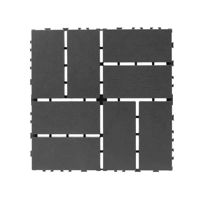 44 Pcs Plastic Interlocking Patio Deck Tiles,Outdoor Flooring, Waterproof for All-Weather Use image number 2