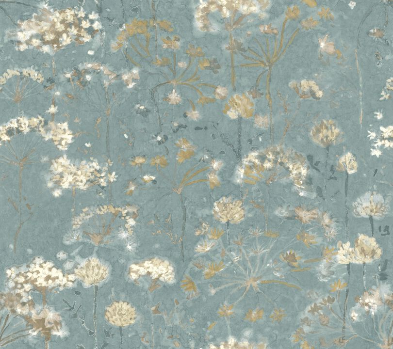Botanical Fantasy Blue & Beige Peel & Stick Wallpaper