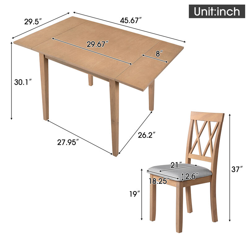 Merax Foldable Dining Table Set for Small Space