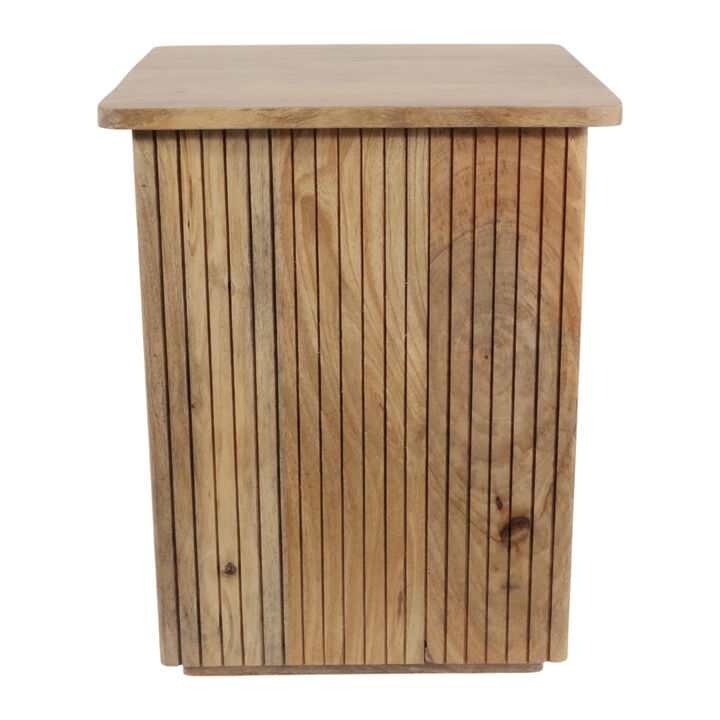 20" Square Ribbed Accent Table