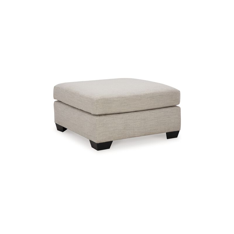 Joey Accent Ottoman, Soft Cushioned Beige Polyester, 36 Inch Square image number 0