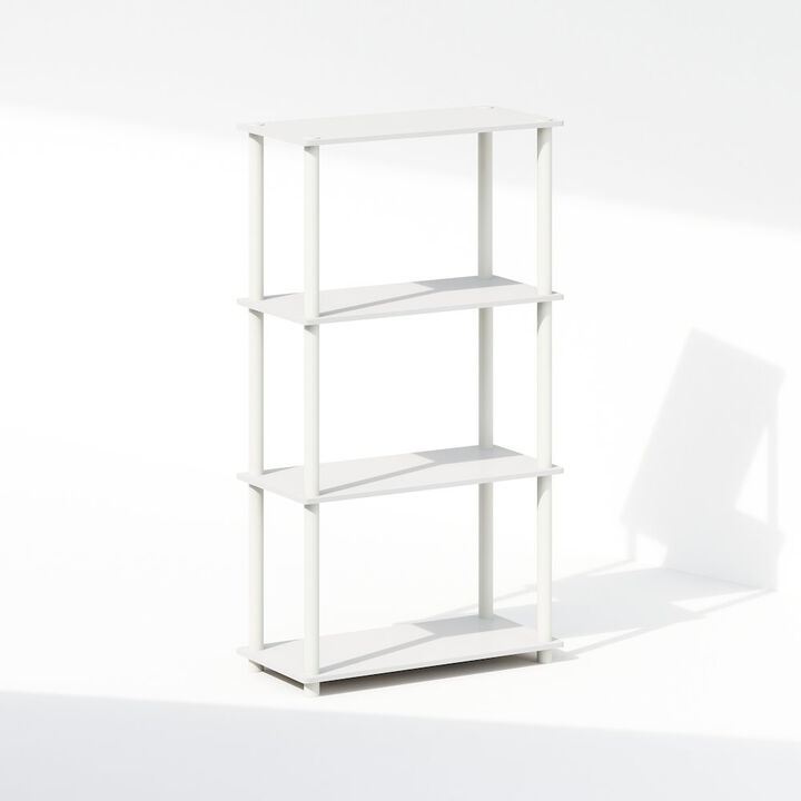 4-Tier Multipurpose Shelf Display Rack, Shelving Unit, Bookcase, White/White