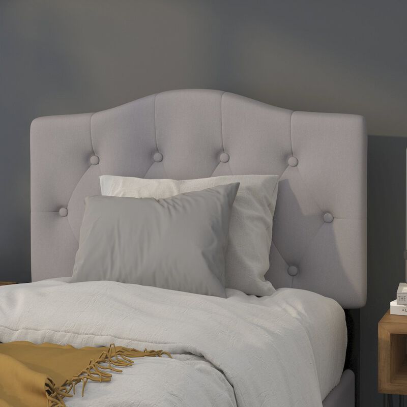 Flash Furniture Tufted Upholstered Twin Size Headboard in Light Gray Fabric image number 6