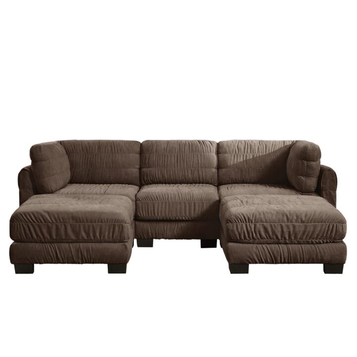 Fukwis Chenille Ruched Modular Sectional Sofa