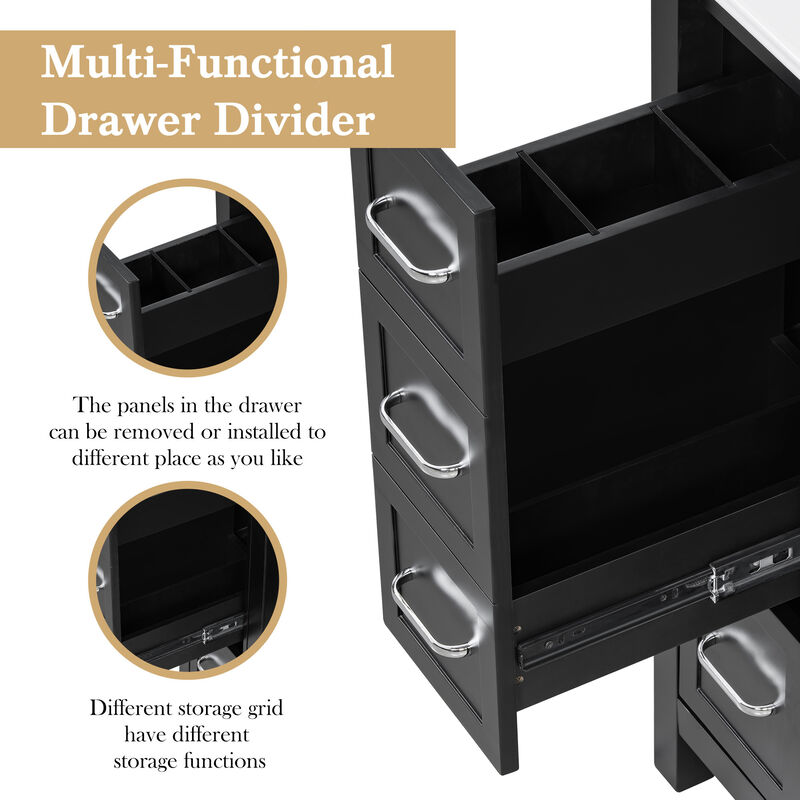 Merax Bathroom Storage Cabinet with Ceramic Basin, 2 Drawers & Door Cabinet image number 5