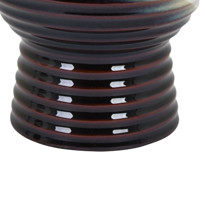 Decorative Planter, Tapered Body, Flared Pedestal, Gray Ceramic 10 Inch image number 6