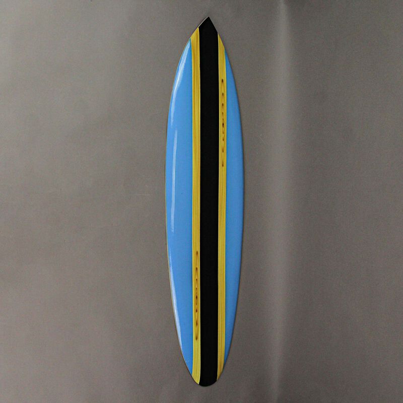 Striped Wooden Surfboard Wall Hanging 39 inch image number 1