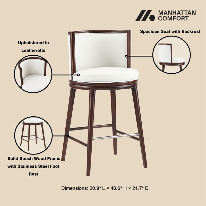 Evalyn White Bar Stools (Set of 2)