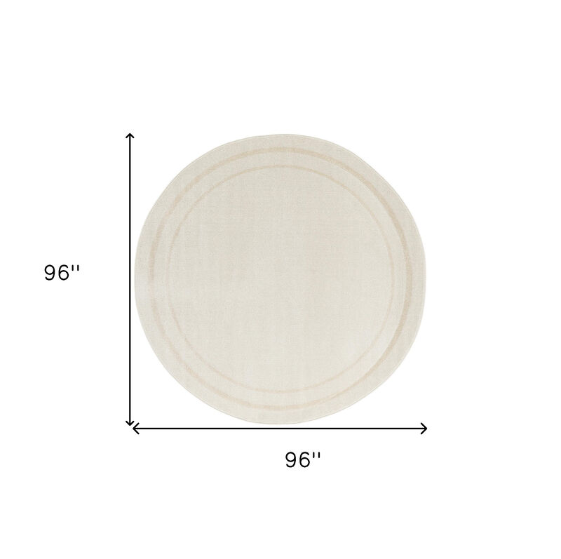 HomeRoots 8' Ivory And Gold Round Indoor Outdoor Area Rug image number 4