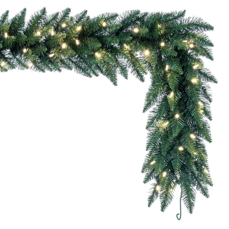 Vickerman 50' Camdon Fir Artificial Christmas Garland - Warm White LED Mini Lights - Seasonal Indoor Commercial Decor - Reliable and Durable image number 0