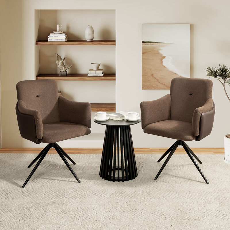 GOODSILO Modern Swivel Accent Chairs Set with Adjustable Foot Pads for Home Office Dining Room Comfortable Seating image number 4