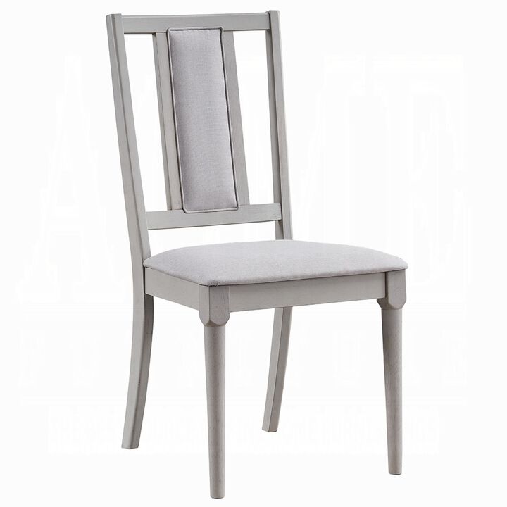 Mori Dining Side Chair Set of 2, Cutout Back, Linen Seat, Natural Gray