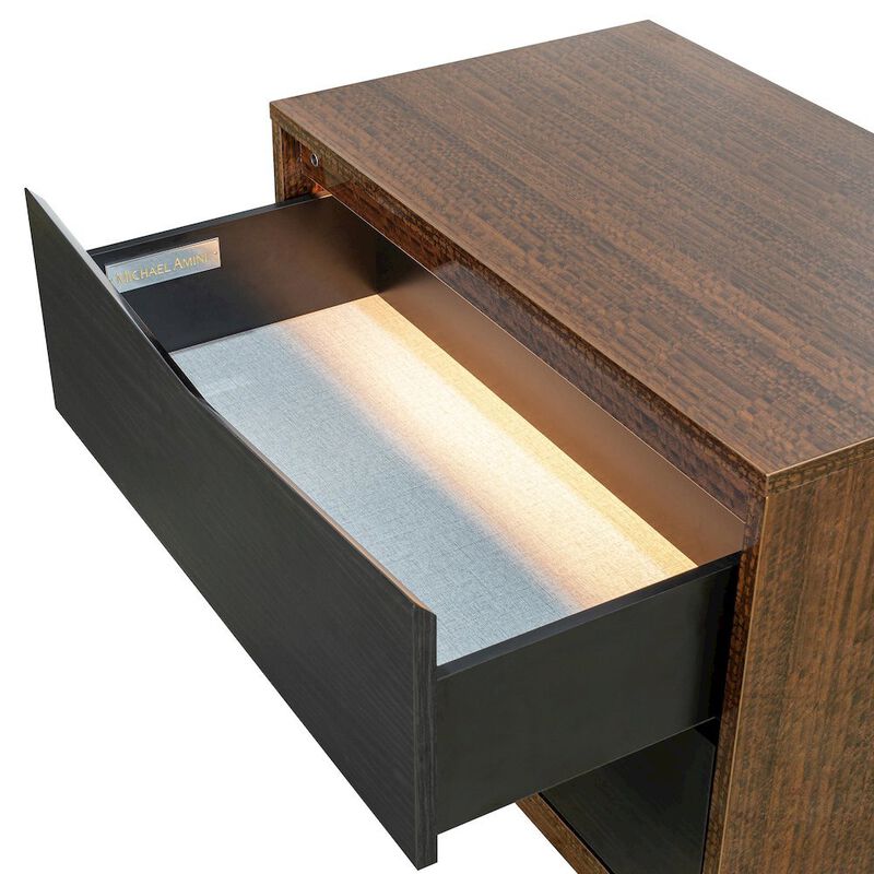 Michael Amini Kayner Dresser Mirror with LED Lights - Charcoal image number 7