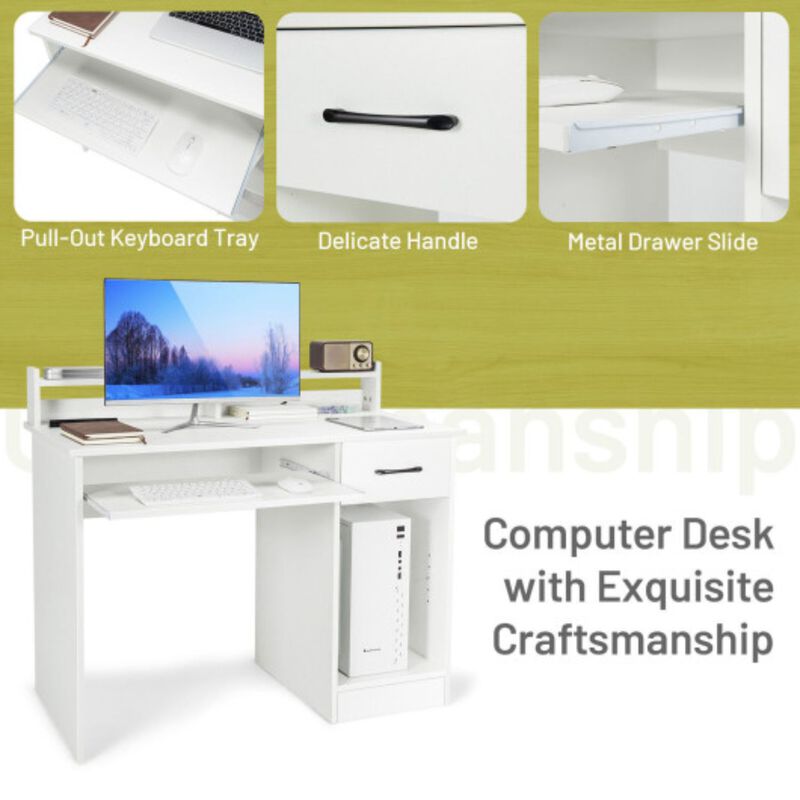 Study Laptop Table with Drawer and Keyboard Tray image number 3