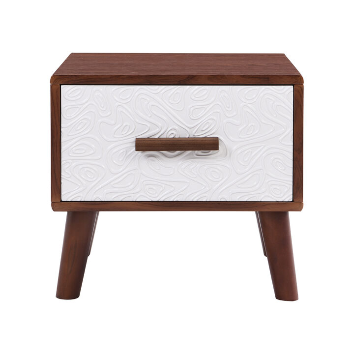 Merax Classic Square End Table Side Table with 1 Drawer