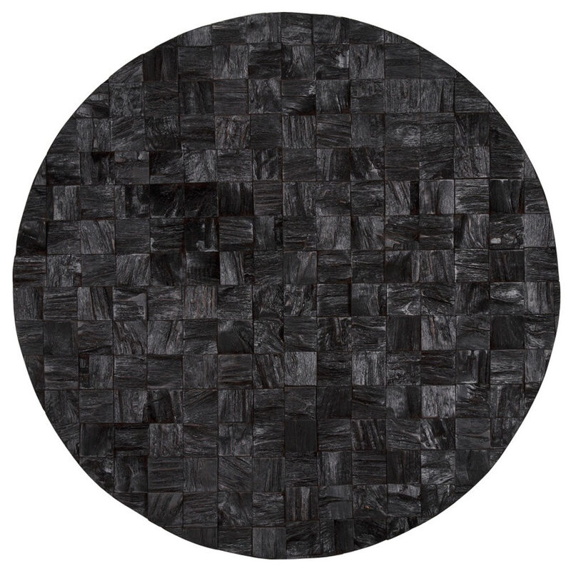 HomeRoots Into the Abyss II 32" X 32" Black Geometric Wood Circle Hanging Dimensional Sculpture image number 3