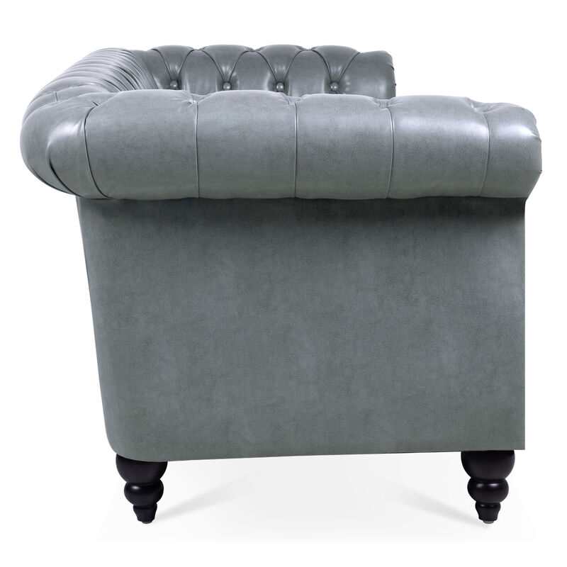Rolled Arm Chesterfield 3 Seater Sofa.