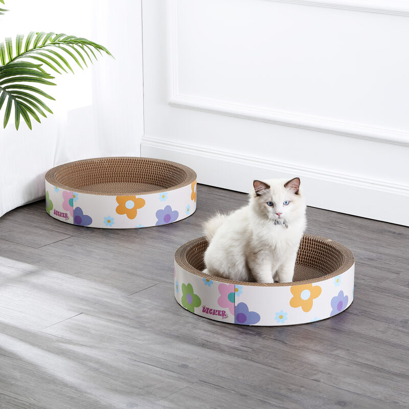 Daisy Modern Cardboard Bowl Cat Scratcher with Catnip