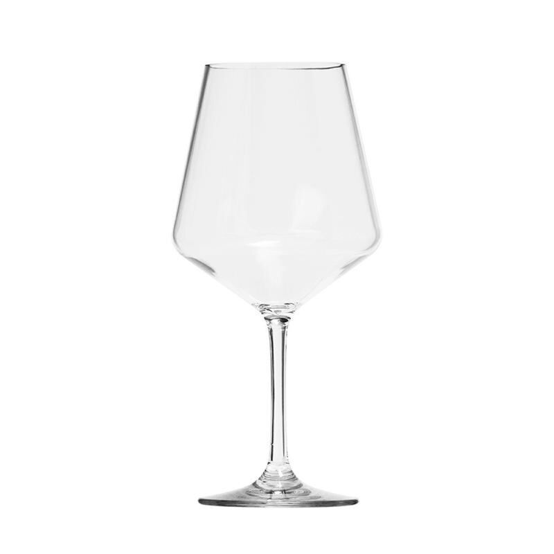 HomeRoots Set of Four Clear Tritan Plastic Stemmed All Purpose Wine Glasses image number 2