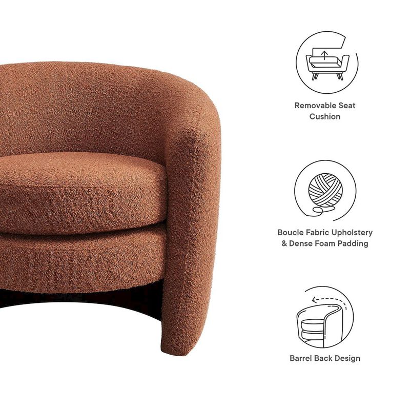 Affinity Upholstered Boucle Fabric Curved Back Armchair image number 1