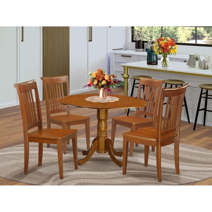 5 PC Kitchen Table set-breakfast nook and 4 Wooden Chairs